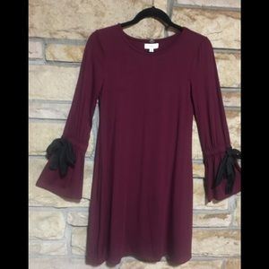 Burgundy long sleeve dress